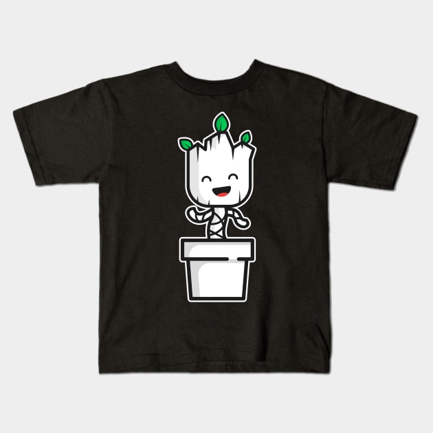 Baby Groot Dance Kids T-Shirt by Artevak